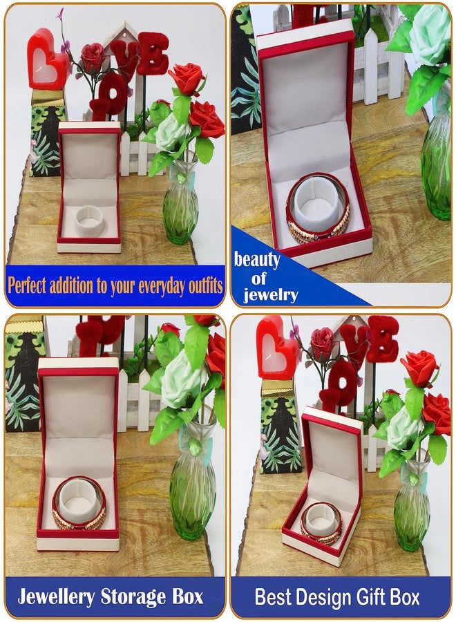 LUCES Satin Makeup Jewellery Storage Box Bangle Chudi Bracelet Chains Ring Earrings Wardrobe Organizer Travel Vanity Case for Women Maroon Pack of 4 - Image 5