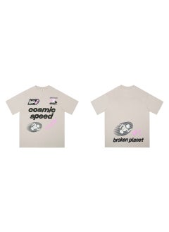 Broken Planet Cartoon Logo Cotton Tee 312 apricot