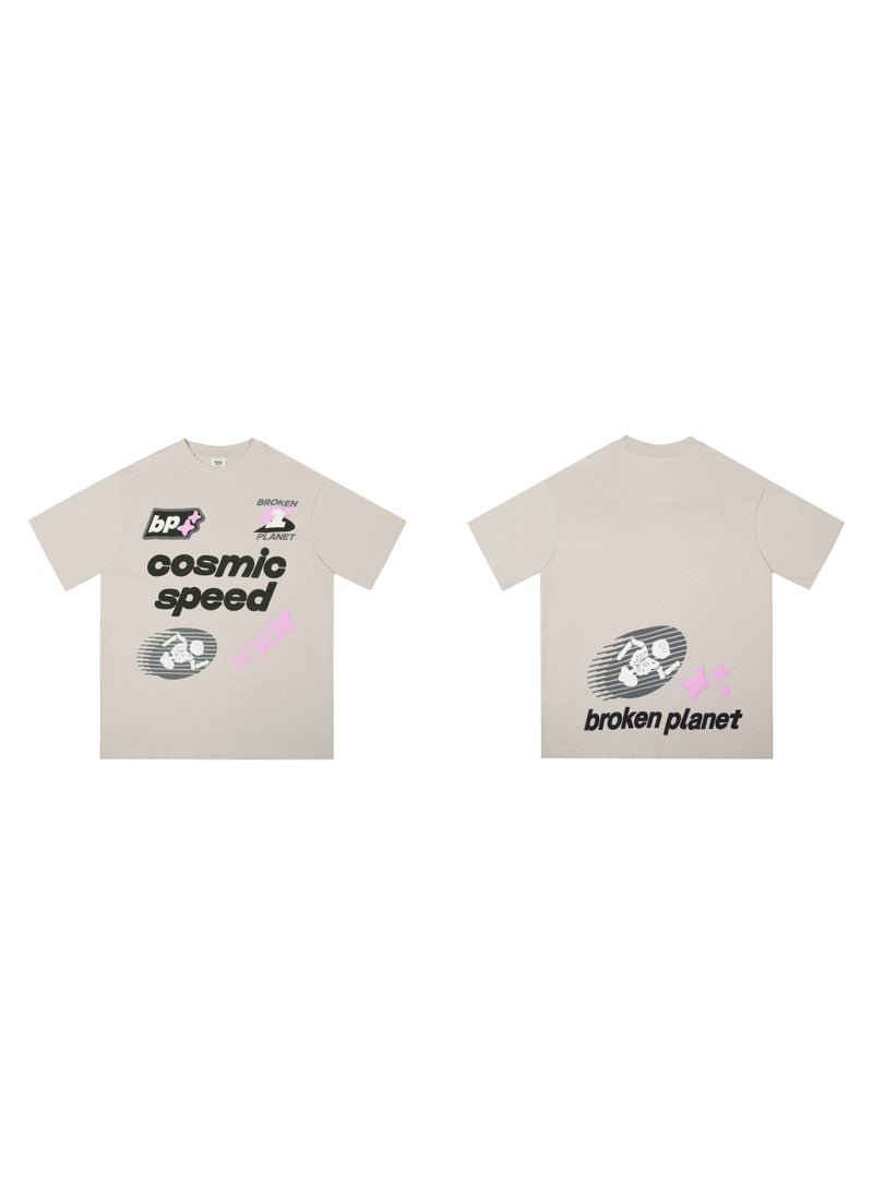 Generic - Broken Planet Cartoon Logo Cotton Tee 312 apricot - Image 1