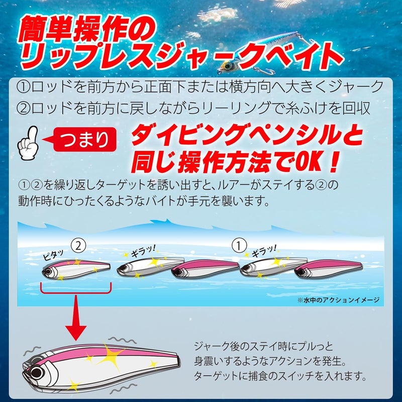 DUEL Water Drive Lure, 5.9 inches (150 mm), Sinking Globerry Chart - Image 3