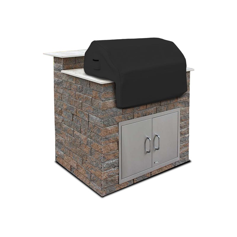 Covers & all Built-in Outdoor Grill Cover, Durable Heavy Duty 18 Oz Waterproof Cover Tuff Material with Air Pocket & Elastic for Snug Fit (36" W x 26" D x 24" H inches, Black) - Image 1