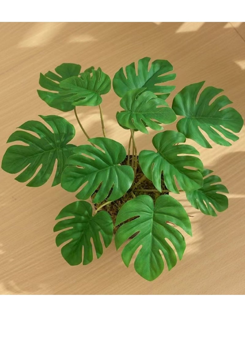 Kutis 1-Piece Artificial Plant with Pot for Home Garden Decor Green/Black 25 cm  - Image 2