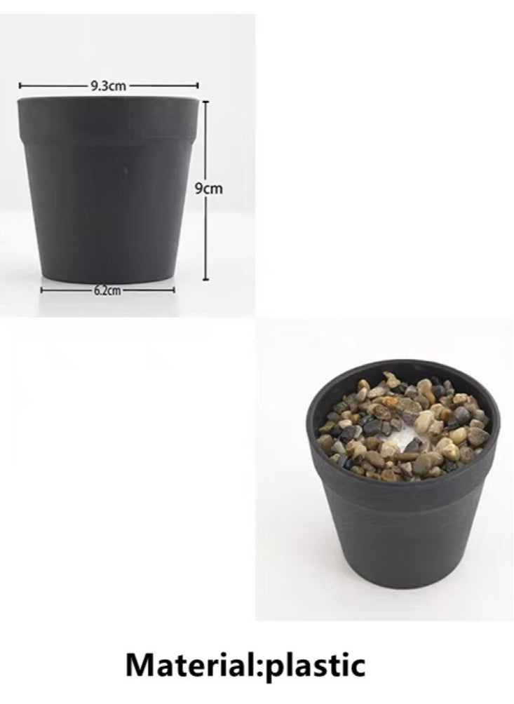 Kutis 1-Piece Artificial Plant with Pot for Home Garden Decor Green/Black 25 cm  - Image 4