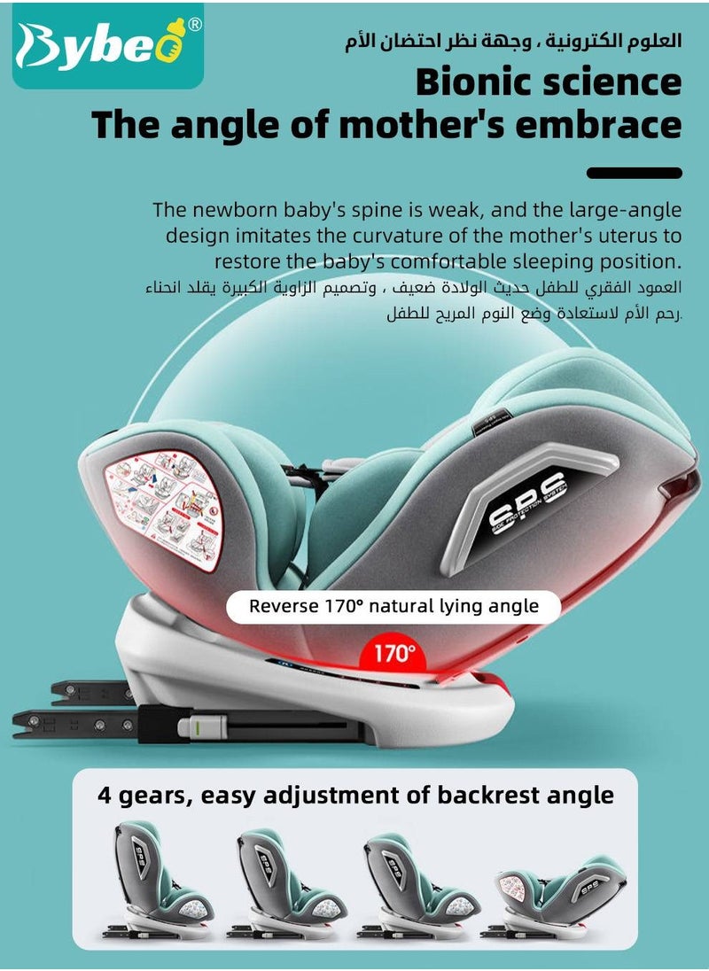 Bybeo - ﻿Baby Safety Car Seat for Infant / Kids with ISOfix Interface, i-Size Certified Toddler Car Seat with 5-Point Safety Harness and 4 Level Adjustable Backrest, 360° rotation Backward/Forward Facing - Image 1