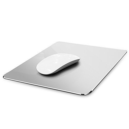 VAYDEER Hard Silver Metal Aluminum Mouse Pad Mat Smooth Magic Ultra Thin Double Side Mouse Mat Waterproof Fast and Accurate Control for Gaming and Office(Small Silver 9.05X7.08 Inch) - Image 1