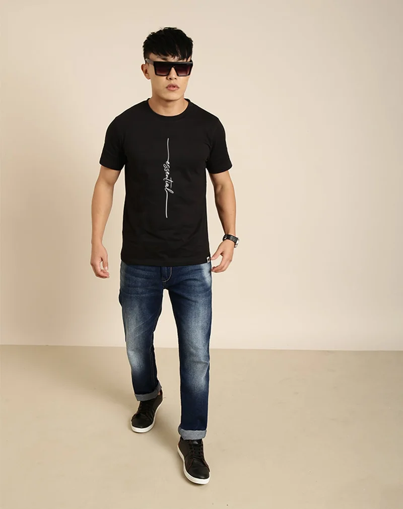Joven  Black Oversized T-Shirt for Men  | Best Price UAE