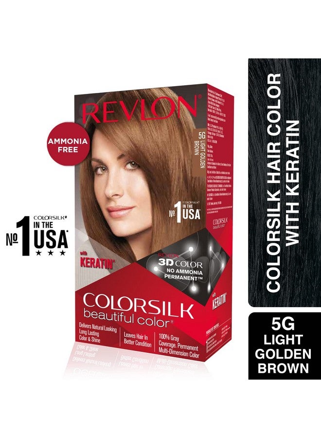 Revlon Colorsilk Hair Color With Keratin - 5G Light Golden Brown - (With Outrageous Shampoo 90 Ml) (3S10978F36721354) - Image 4