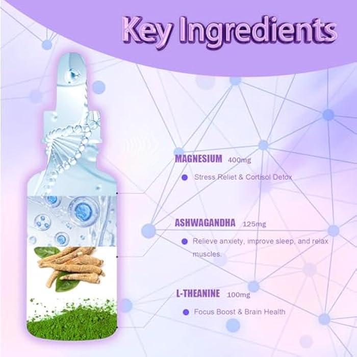 Misyvoing Cortisol Supplement Drops, 18-in-1 Cortisol Detox w. Magnesium Glycinate&Ashwagandha, L-Theanine, Phosphatidylserine, Hormone Balanced for Women, Mood Focus, Promote Seep - Image 3