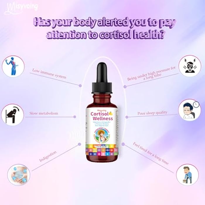 Misyvoing Cortisol Supplement Drops, 18-in-1 Cortisol Detox w. Magnesium Glycinate&Ashwagandha, L-Theanine, Phosphatidylserine, Hormone Balanced for Women, Mood Focus, Promote Seep - Image 4