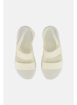 crocs Women Literide Velcro Closure Sandals, Off-White  - Image 3