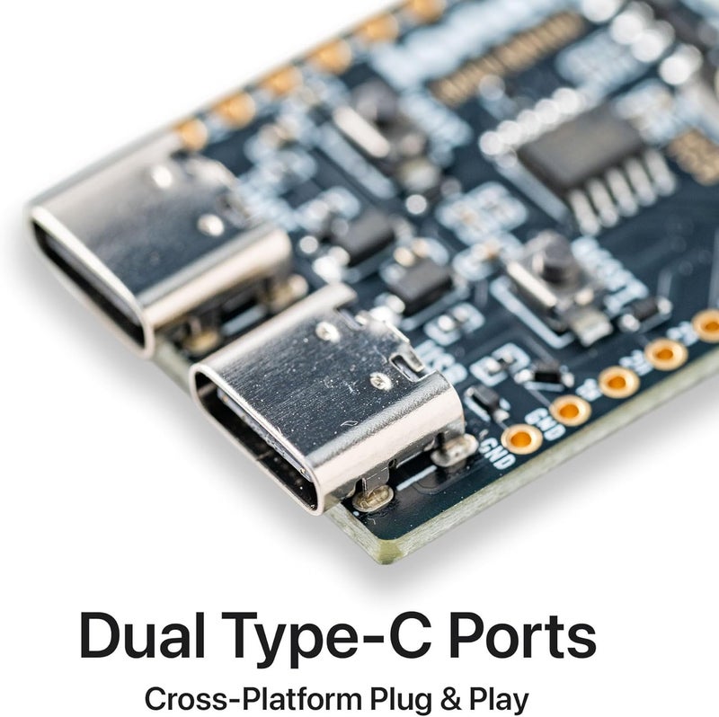 LONELY BINARY لوحة تطوير لوني ثنائية ESP32-S3 إصدار ذهبي 16MB فلاش 8MB PSRAM مزدوج USB-C هوائي IPEX واي فاي بلوتوث لمشاريع Arduino IoT، MicroPython و ESP-IDF N16R8 (16MB + هوائي إصدار ذهبي) - Image 3