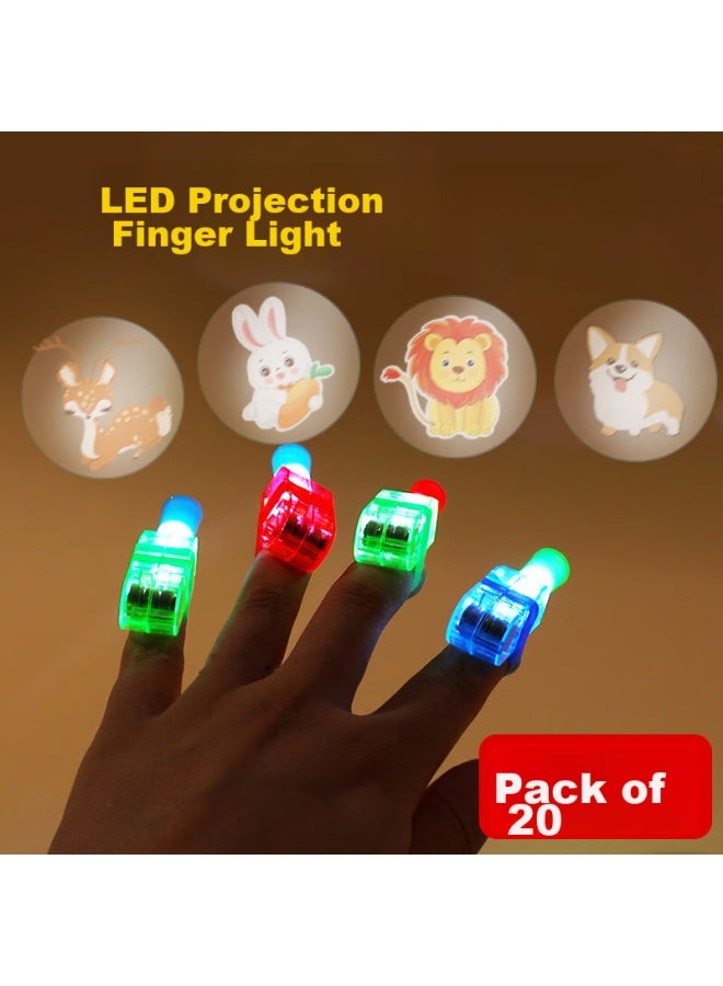 Murcia Cartoon Finger Projection Lamp, Led Fun Light-up Ring Toy, Laser Projector, Children's Cartoon Finger Flashing Light - Image 1