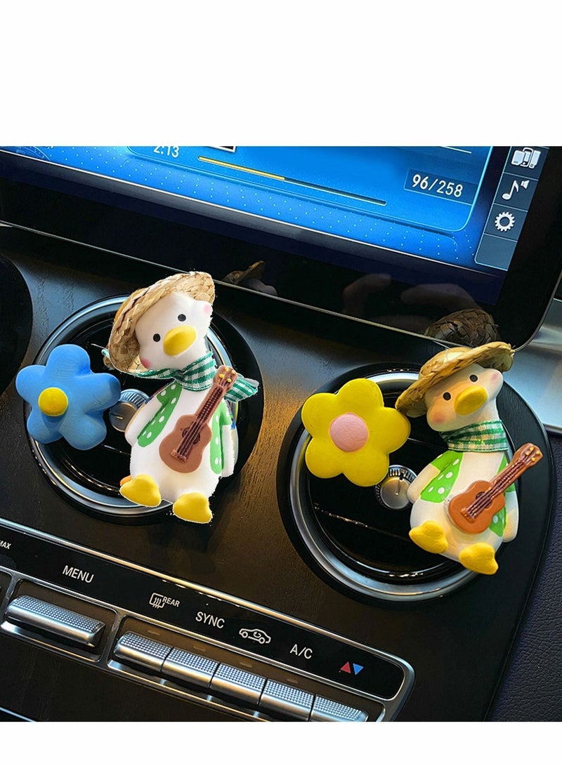 Y&D Car Vent Clip Duck Decorations Cute Rock with Straw Hat Dashboard for Women Man Decor Air Freshener Interior Decoration Interesting - Image 4