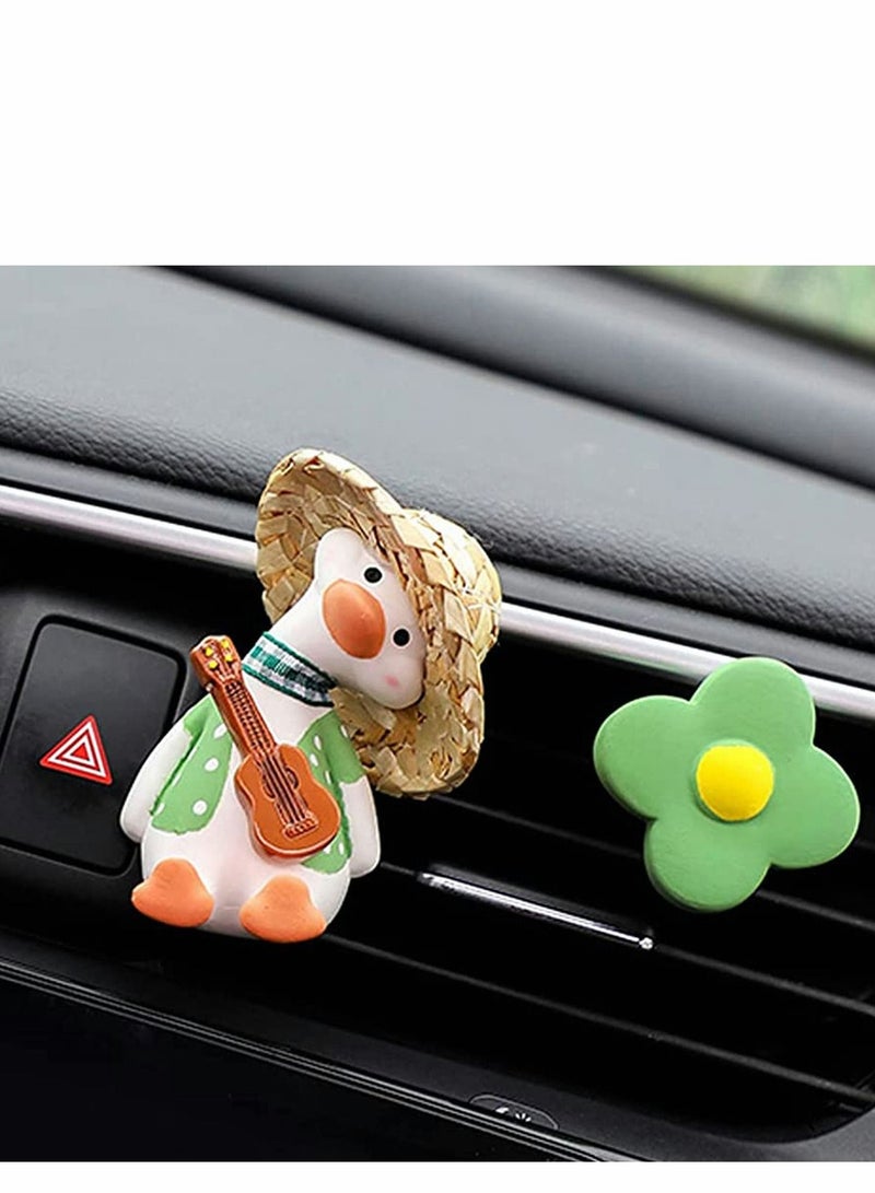 Y&D Car Vent Clip Duck Decorations Cute Rock with Straw Hat Dashboard for Women Man Decor Air Freshener Interior Decoration Interesting - Image 3