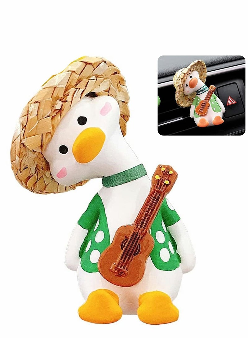 Y&D Car Vent Clip Duck Decorations Cute Rock with Straw Hat Dashboard for Women Man Decor Air Freshener Interior Decoration Interesting - Image 1