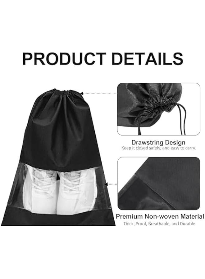 HOOKOR 15PCS Travel Shoe Bags Non-Woven Storage With Rope for Men and Women Large Shoes Pouch Packing Organizers - 17.3 X 12.6, Pink(22-5) - Image 2