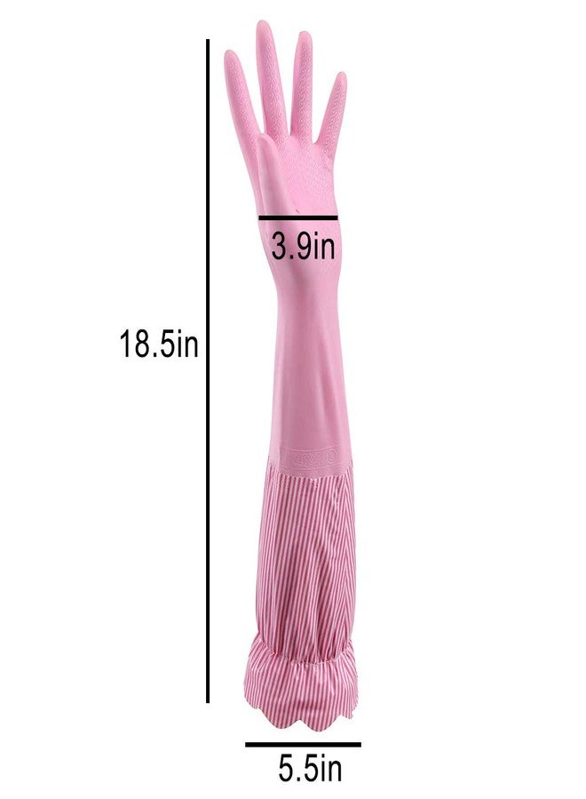 RARITYUS Household Kitchen Cleaning Gloves Waterproof Cotton Lined Dishwashing Non-Slip Long Cuff Gloves - Image 5