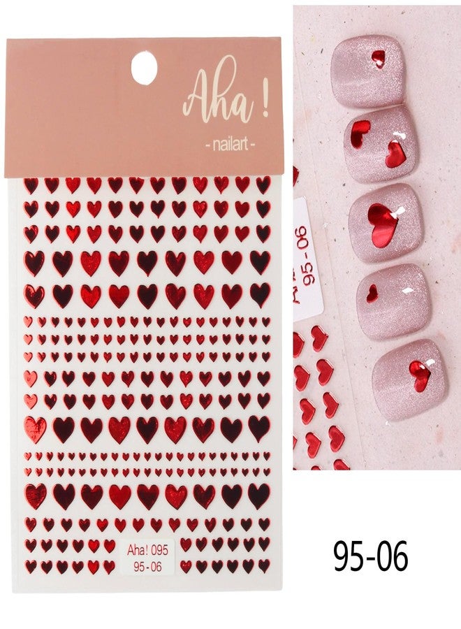 ZEYER Valentine's Day Nail Stickers for WomenRed Heart-Shaped Romantic Nail Design 3D Self Adhesive Romantic Valentine's Day Nail Decals for Nail Art Rose Nail Art Supplies for Women DIY Manicure - Image 3