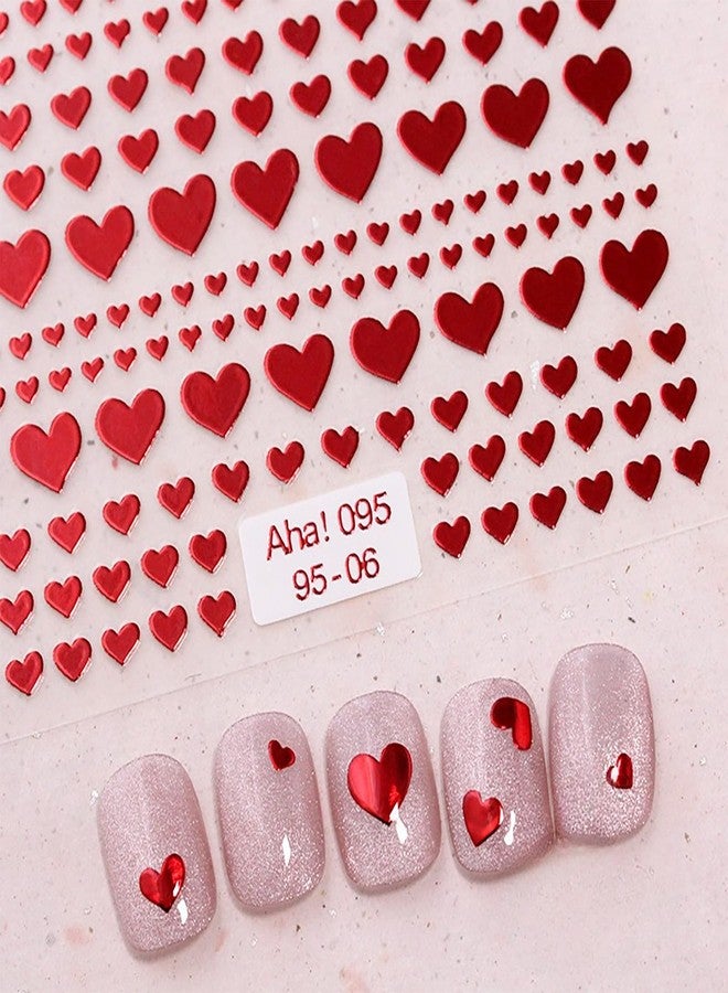 ZEYER Valentine's Day Nail Stickers for WomenRed Heart-Shaped Romantic Nail Design 3D Self Adhesive Romantic Valentine's Day Nail Decals for Nail Art Rose Nail Art Supplies for Women DIY Manicure - Image 1