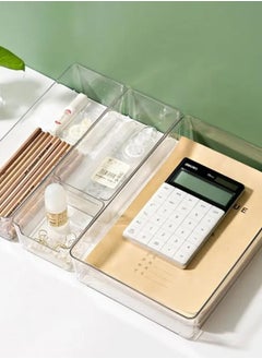 Generic Drawer Dividers Organizer Set of 12 Pieces Clear Plastic Drawer Organizing and Storage Bins For Makeup Jewelry Dresser Office And Kitchen Bliss  - Image 3