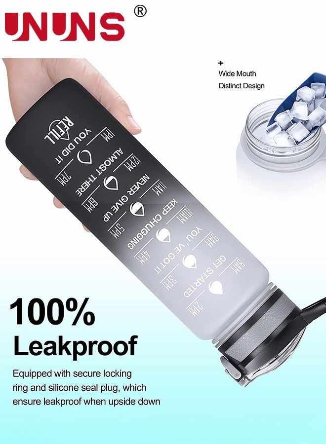 UNUNS 1L Water Bottles with Removable Straw & Time Marker, Motivational Water Bottle with BPA Free Tritan Material, Leakproof Water Jug for Home Office Fitness Sports - Image 4