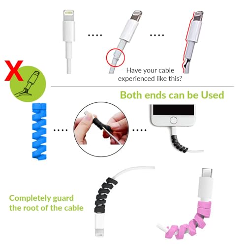 Gizga Essentials Spiral Cable Protector Cord Saver for Mac Charger, iPhone Charger, Wire Protector, Lightweight Durable Flexible Wire Winder for Charging Cables, Data Cables, Earphones, Pack of 10 - Image 2