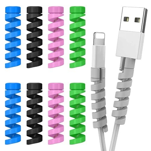 Gizga Essentials Spiral Cable Protector Cord Saver for Mac Charger, iPhone Charger, Wire Protector, Lightweight Durable Flexible Wire Winder for Charging Cables, Data Cables, Earphones, Pack of 10 - Image 1