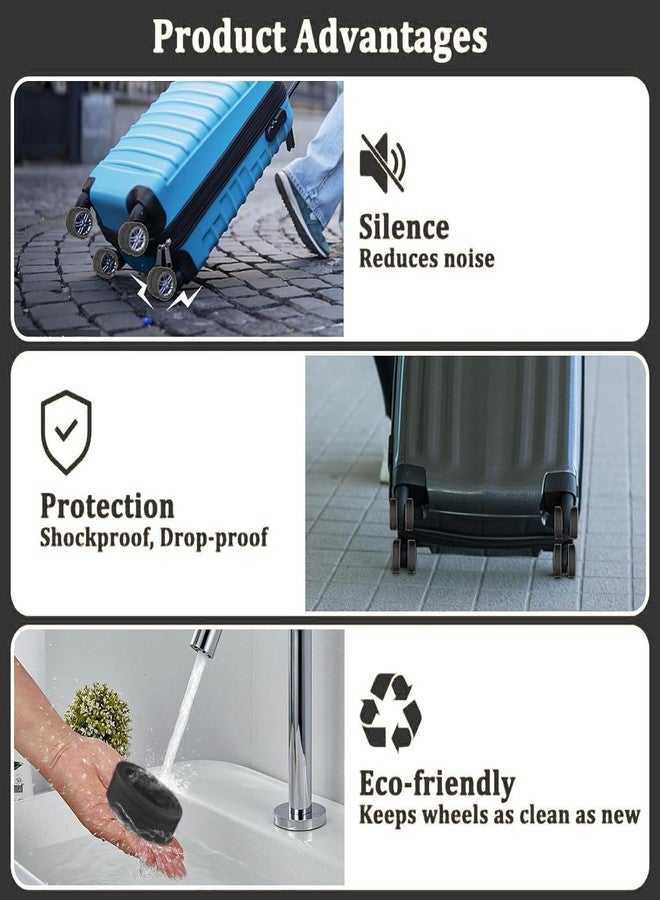 NT CREATION Suitcase Wheel Cover Set of 8 Piece- Anti Scratch, Noise Reduction & Shock Absorption Silicone Protector Fits Most Trolley Luggage Bag & Office Chair - Image 2