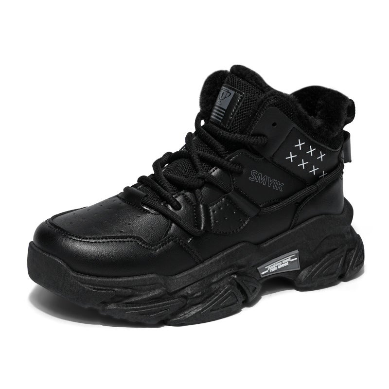 Winter Men'S High-Top Fleece-Lined Thickened Warm Cotton Shoes Thick Sole Outdoor Northeast Cold Resistant Snow Boots Casual Sneaker - Image 1