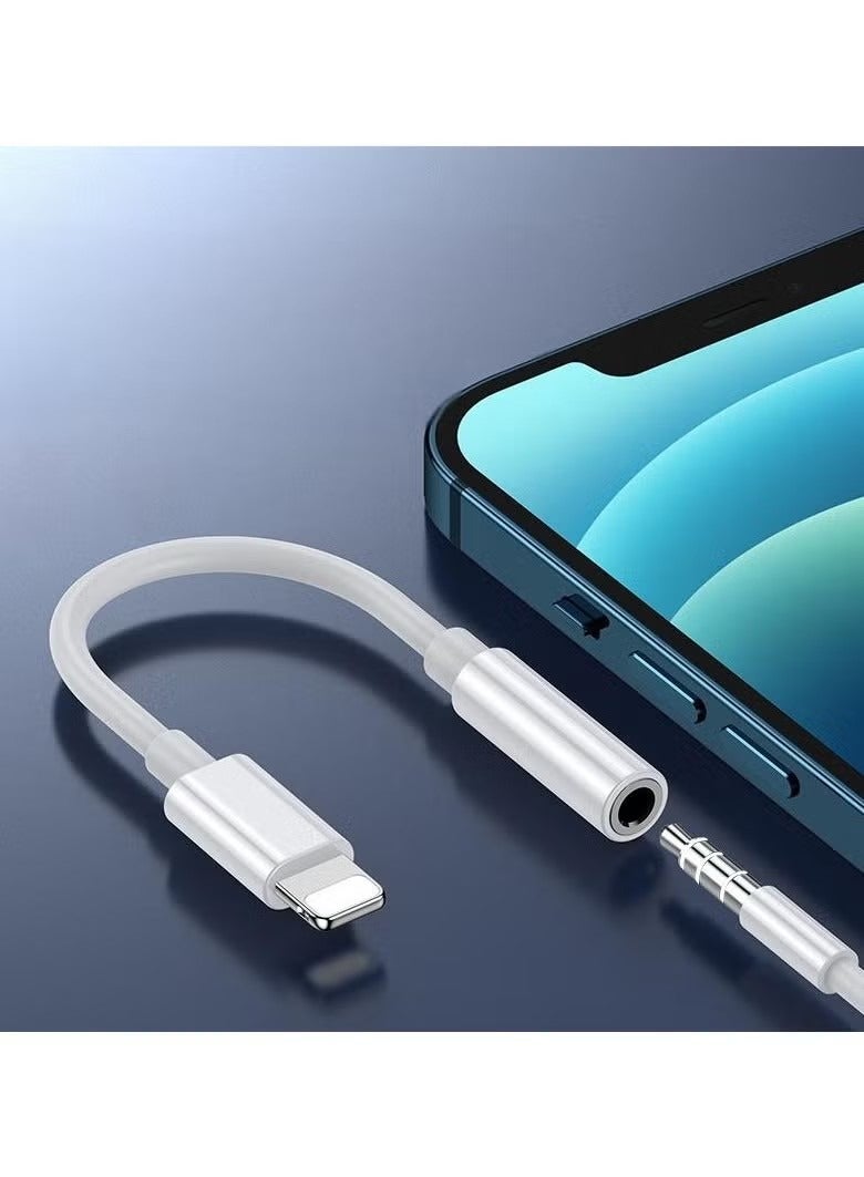 Lightning to 3.5mm Headphone Jack Adapter – Supports iPhone 7 to 14 Series – High-Fidelity Audio & Voice Control – Durable Aluminum Shell – Compatible with Music, Calls, Gaming – White - Image 3