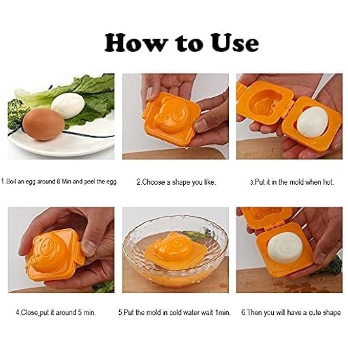 SWIUKPHE Egg Rice Mold 6Pcs Cartoon Cute Boil Shape Egg Sushi Rice Making Moulder Decorating Fondant Cake Tool For Kitchen Diy - Image 5