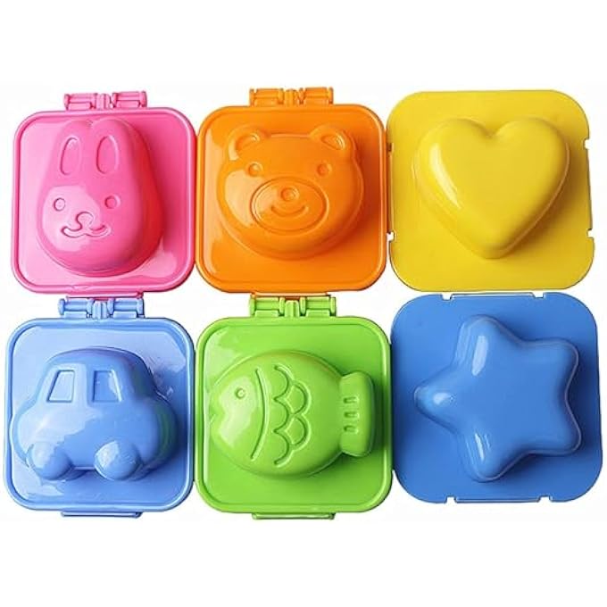 SWIUKPHE Egg Rice Mold 6Pcs Cartoon Cute Boil Shape Egg Sushi Rice Making Moulder Decorating Fondant Cake Tool For Kitchen Diy - Image 1