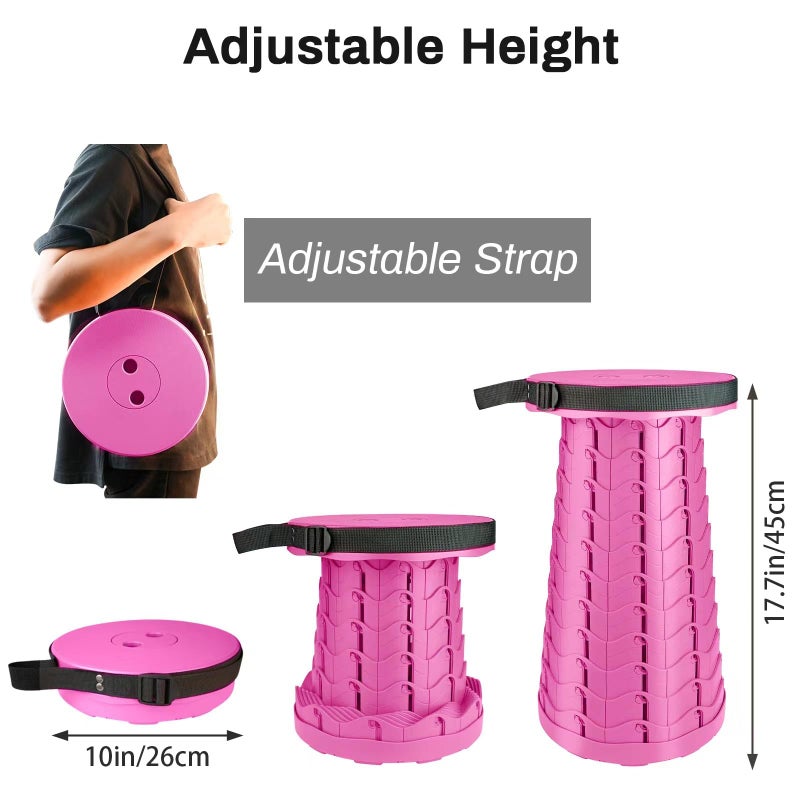 ZTMT Portable & Lightweight Foldable Camping Chair for Adults, Heavy Duty Folding Stool with Adjustable Shoulder Strap, Perfect for Picnic, Beach, Backyard, and Sporting Events, Max Weight 400lbs - Image 2