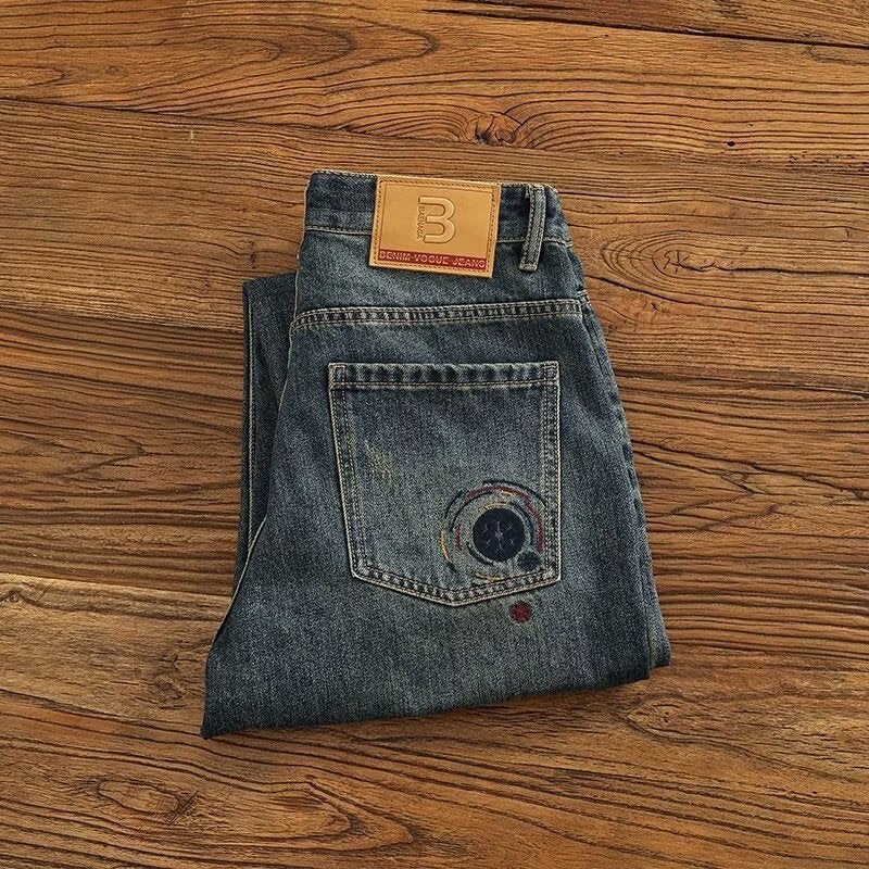 Unisex Classic Denim Jeans Loose Fit Daily Outdoor Wear - Image 5