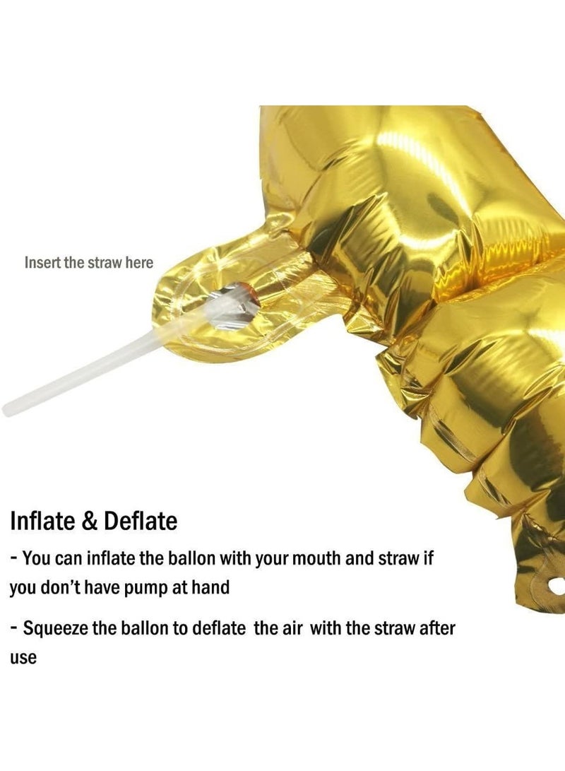 بالونة من الفويل للذكرى السنوية السعيدة، اللون ذهبي (عبوة من 16 حرفًا) - Image 3