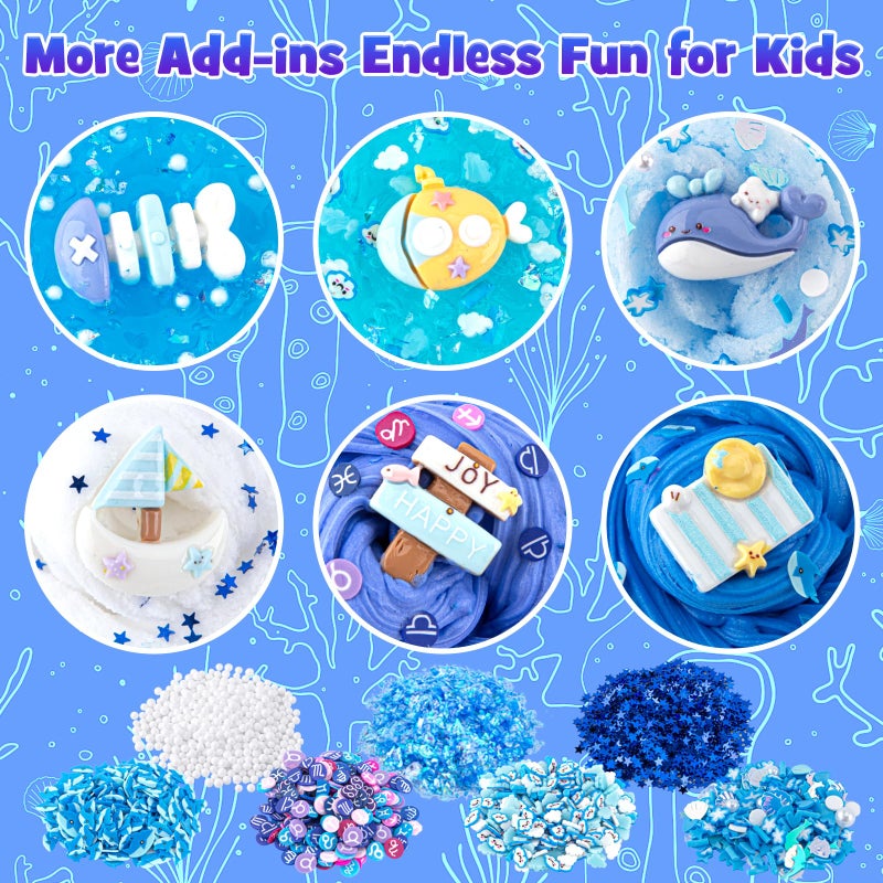 LAWOHO 6 Pack Slimes, Blue Slime Kit, Butter Cloud Slime for Boys Girls Ages 8-12,Toys for Girls and Boys, Slime Party Favors Goodie Bag Stuffers, 4 5 6 7 8 9 10 Year Old Girl Birthday Gift Cute Stuff - Image 2