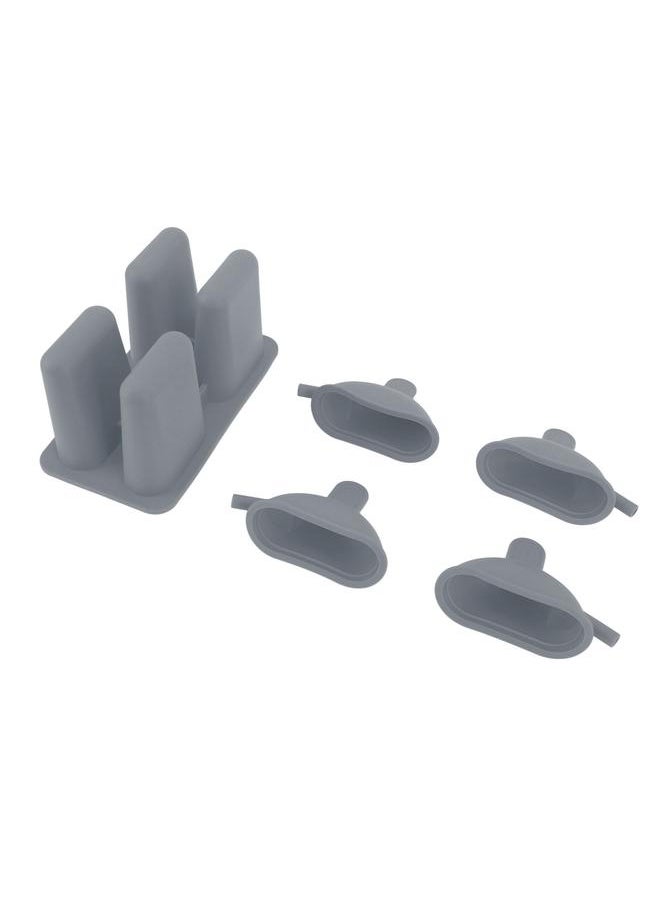 Thoraya - Ice Cream Mold Silicone Practical Portable DIY Ice Pop Maker with 50 Sticks for Household Grey - Image 1