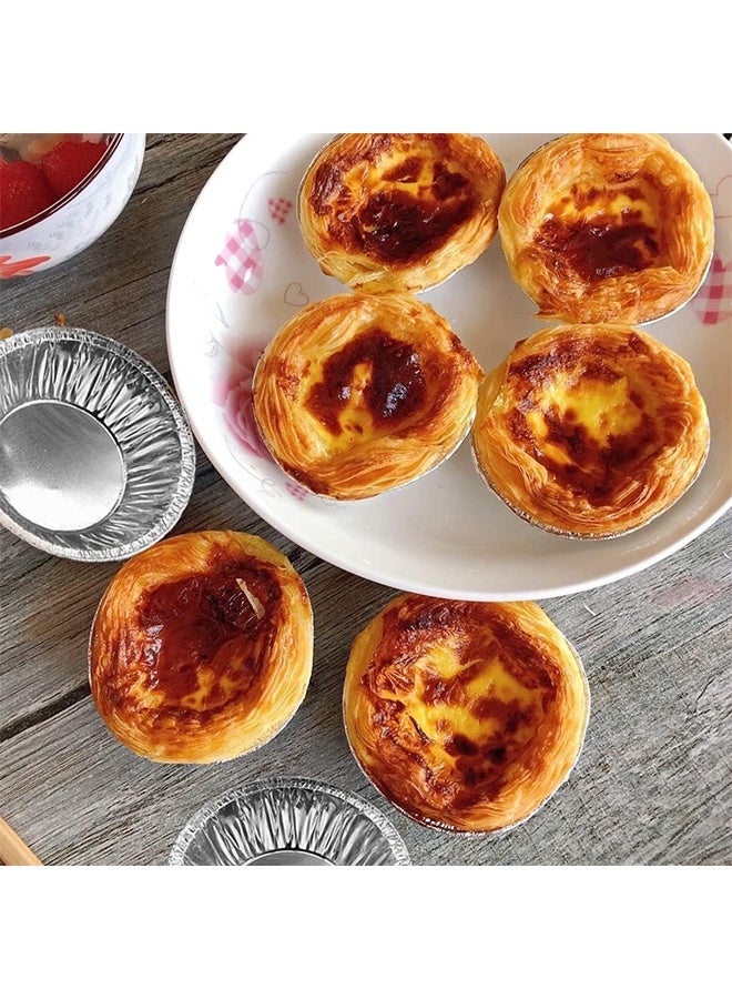 100 قطعة صواني ألومنيوم صغيرة، رائعة لخبز الفطائر الصغيرة، الكيش، البودينغ، إلخ. - Image 4