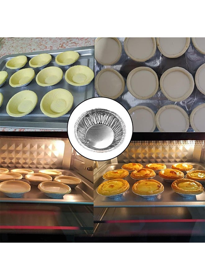 100 قطعة صواني ألومنيوم صغيرة، رائعة لخبز الفطائر الصغيرة، الكيش، البودينغ، إلخ. - Image 3