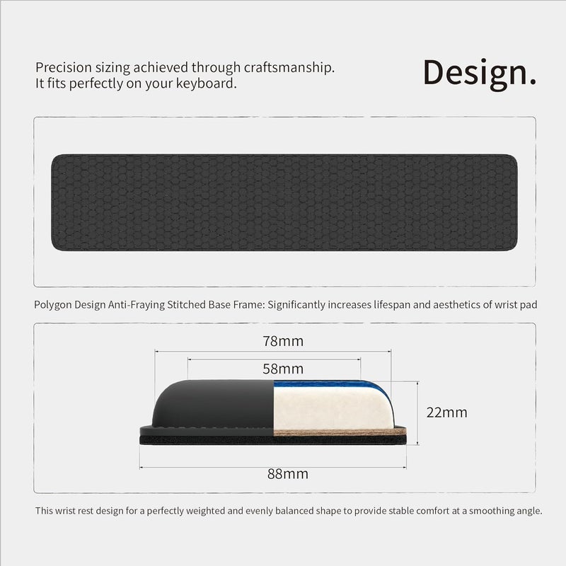 Faluber Cooling Gel Wrist Rest Pad -TKL 14.3"- Memory Foam Palm Rest with Non-Slip Footpad - Ergonomic Design Wrist Support- Desk Keyboard Accessory Gaming Gear (Medium-TKL) - Image 4
