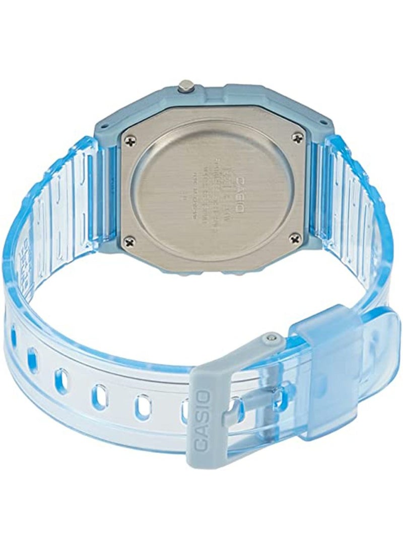 كاسيو Women's Resin Digital Wrist Watch F-91WS-2DF - 33 mm - Blue - Image 2