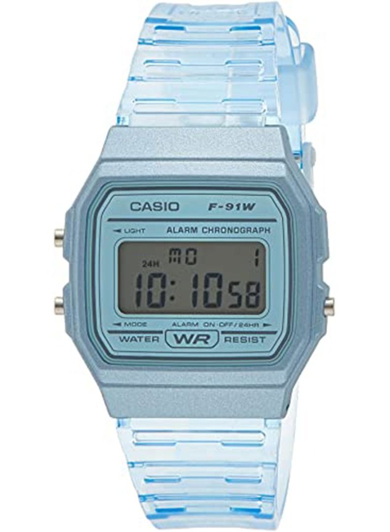 كاسيو Women's Resin Digital Wrist Watch F-91WS-2DF - 33 mm - Blue - Image 1