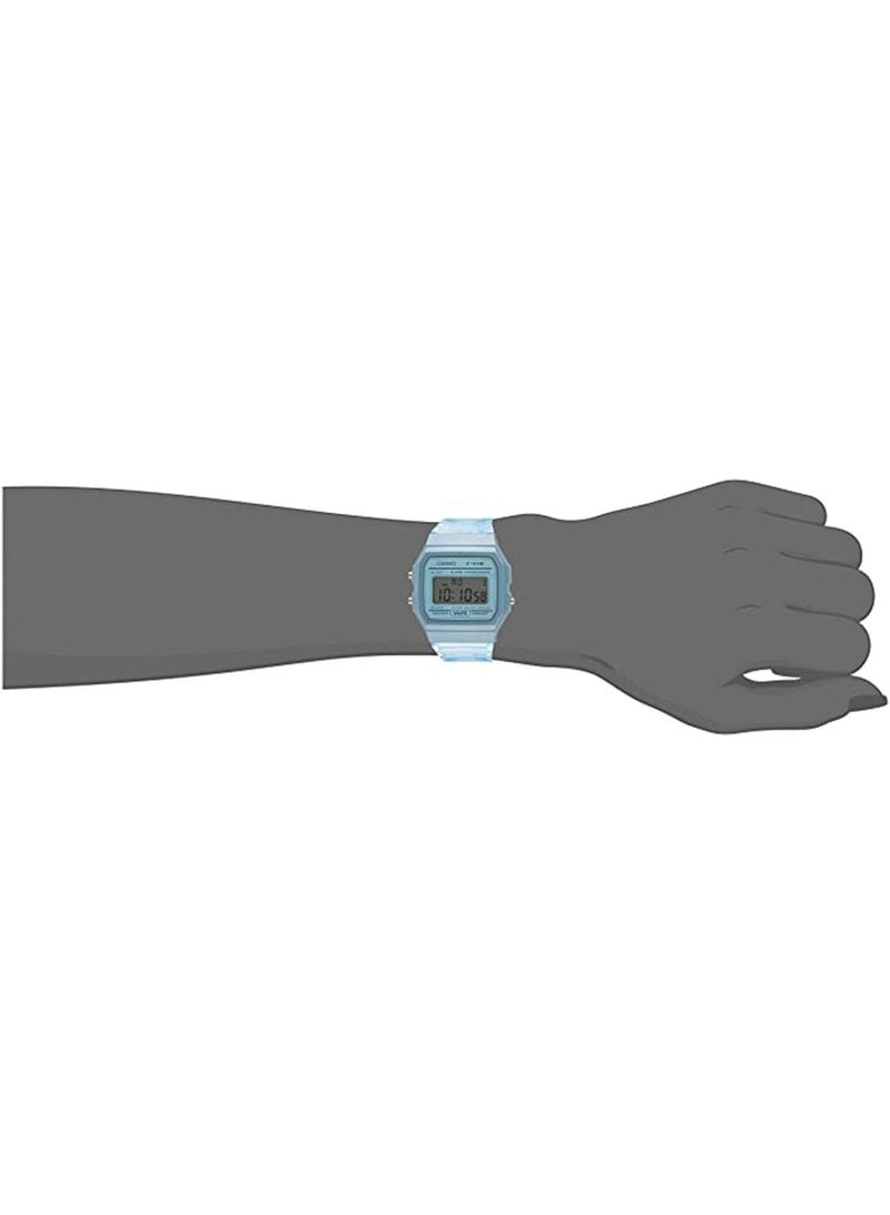 كاسيو Women's Resin Digital Wrist Watch F-91WS-2DF - 33 mm - Blue - Image 4