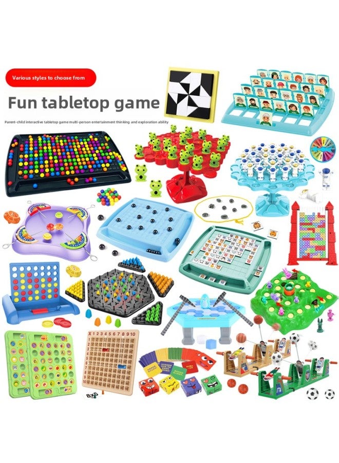 لعبة سطح المكتب متعددة الوظائف للأطفال، شجرة توازن الشطرنج، مجموعة كبيرة من المرح على شكل بطريق الجليد - اللون: [صندوق ألوان - هيكل بلاستيكي] 48 خرزة - قوس قزح شياو لو 210 جرام - Image 2