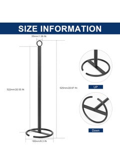 INDIDECOR INDIDECOR 38167 Bath Toilet Paper Holder Stand Free Standing Tissue Paper Storage with Reserve Space Toilet 4 Rolls Holder for BathroomKitchen CountertopAll Metal 1 Pack Matte Black  - Image 2