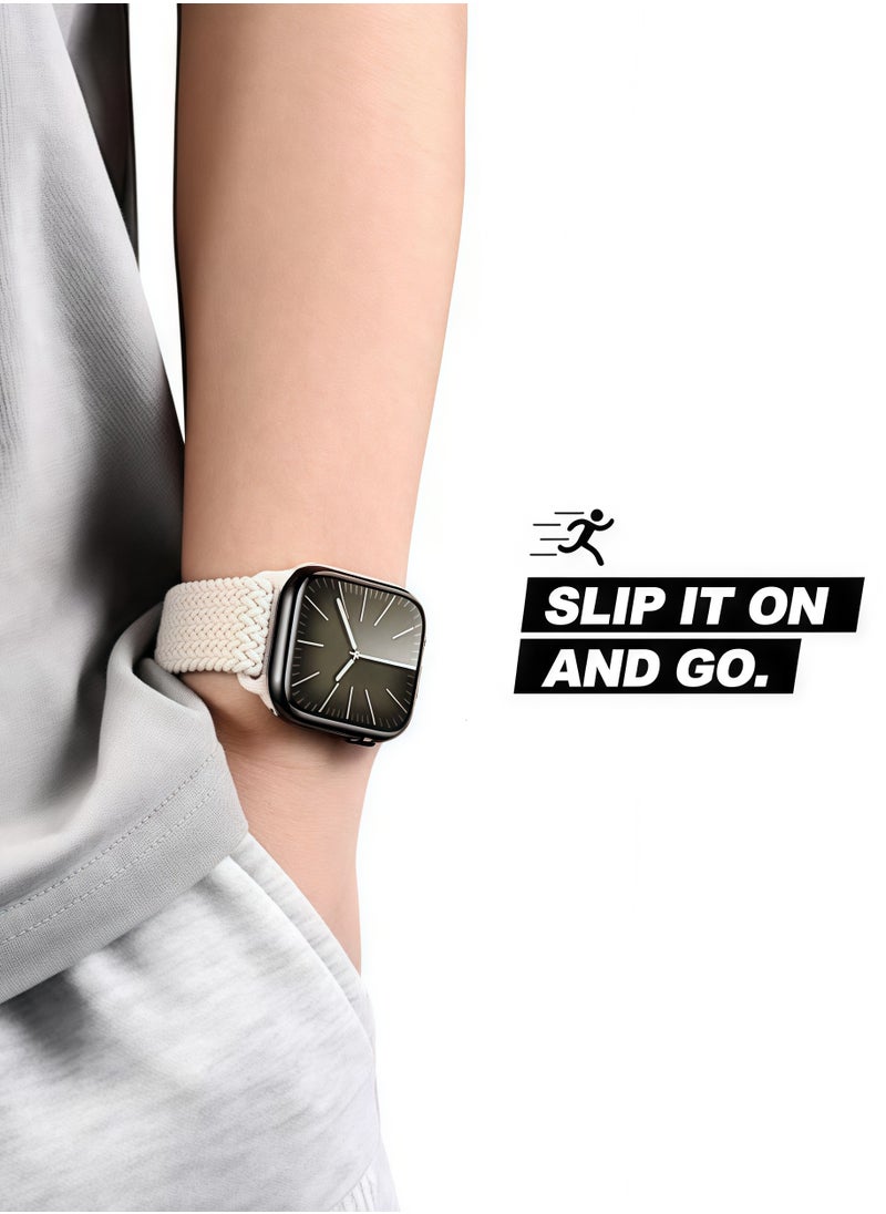 Generic - Nylon woven sliding buckle watch band for 38/40/41mm with adjustable elastic single loop strap for Apple Watch 1/2/3/4/5/6/7/se - Image 1
