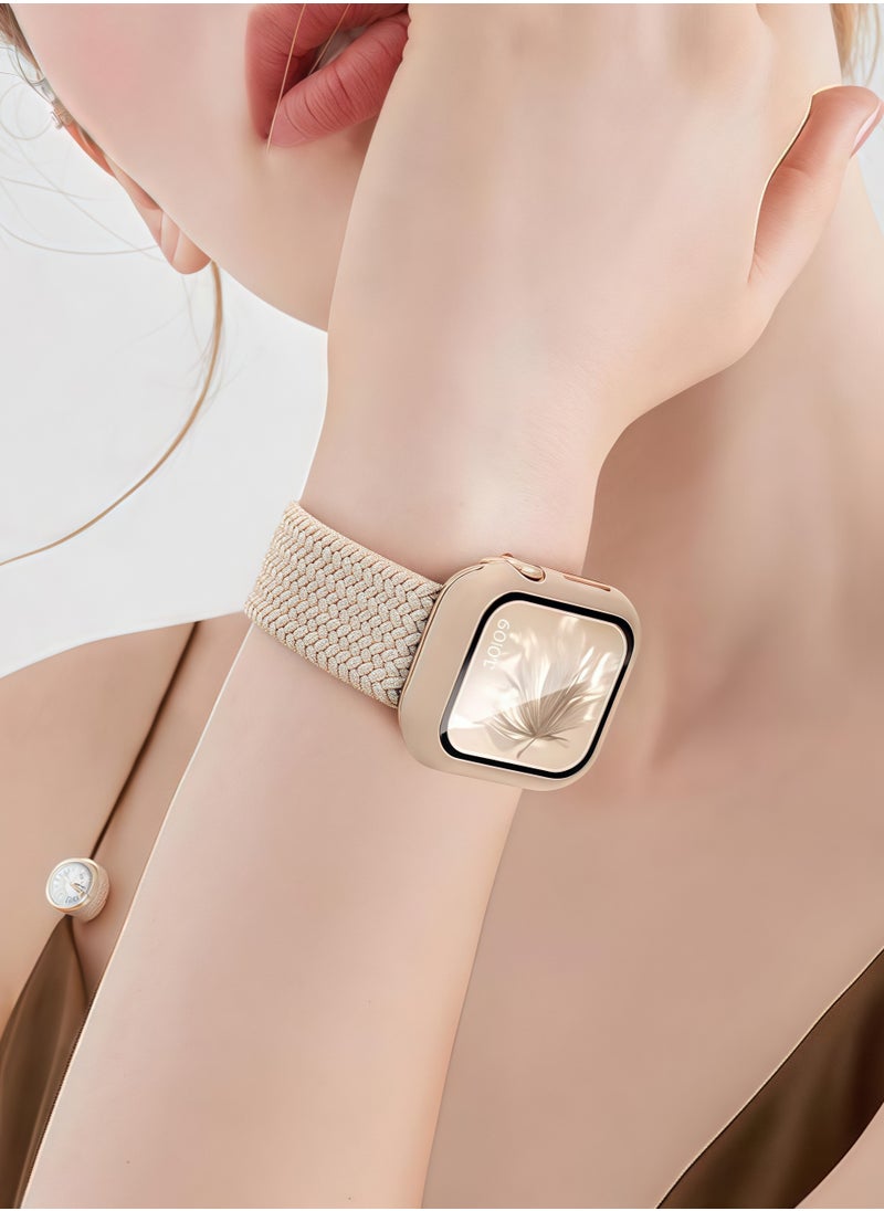Generic - Nylon woven sliding buckle watch band for 38/40/41mm with adjustable elastic single loop strap for Apple Watch 1/2/3/4/5/6/7/se - Image 1