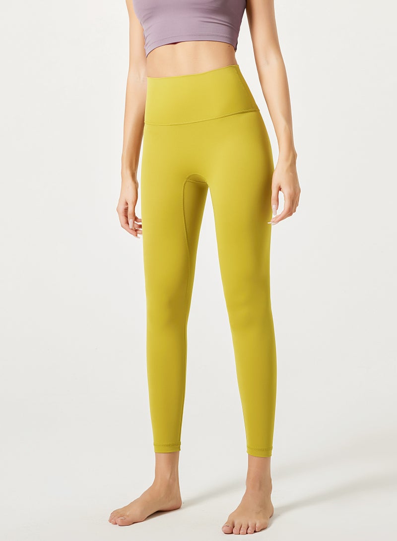 Loquat Women Quick Dry Breathable Yoga Leggings Yellow  - Image 1