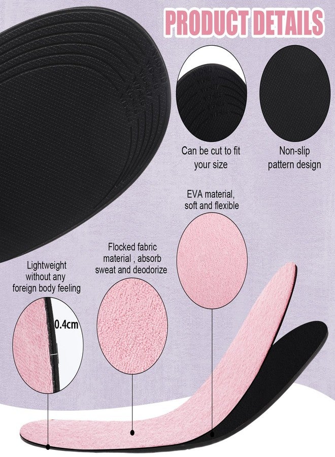 Velmitten 3 Pairs Sockless Shoe Liner No Show Socks Washable Barefoot Shoe Insert Insoles Women Man (Black, Gray, Haze Pink) - Image 4