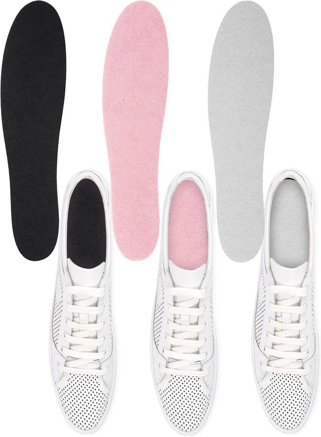 Velmitten 3 Pairs Sockless Shoe Liner No Show Socks Washable Barefoot Shoe Insert Insoles Women Man (Black, Gray, Haze Pink) - Image 1